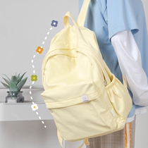 Schoolbag female ins Sen series all-match shoulders high-value simple solid color Korean version of the high-capacity backpack for junior high school students