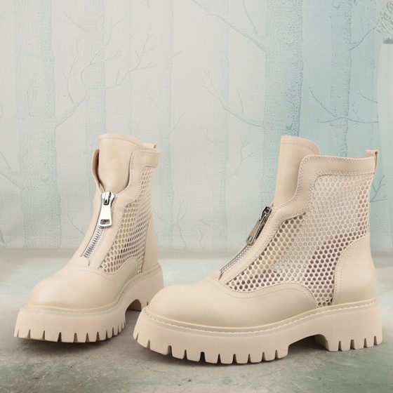 PP cowhide leather genuine leather splicing breathable mesh round toe mid-heel Korean women's shoes short-tube fashion boots P99-1
PP cowhide leather genuine leather splicing breathable mesh round toe mid-heel Korean women's shoes short-tube fashion boots P99-1