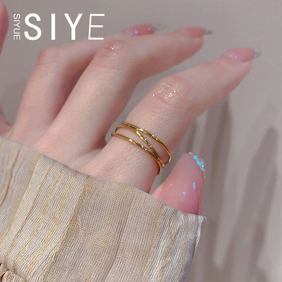 SIYUE/맞춤형 비전제 다층 라인 플레인 링 링 2024 새로운 틈새 지수 핑거 링 티타늄 스틸 링 SIYUE/맞춤형 비전제 다층 라인 플레인 링 링 2024 새로운 틈새 지수 핑거 링 티타늄 스틸 링