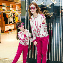 2021 spring sweatshirt pro-couts suit Fashion Even cap printed mother and daughter shipped with three family clothes