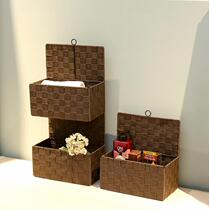 Minimalist woven toilet accommodating basket Removable storage basket Debris Storage Finishing Basket Multilayer Wall-mounted Basket