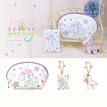 Japan sunlemon out of print pink Unicorn Pony card bag pendant Plush doll doll dust plug