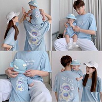 2021 new parent-child dress a family of three net red T-shirt cotton loose parent-child couple summer T-shirt dress