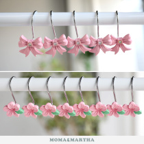 Mmerma delicate flower bath curtain hook bath curtain ring bath curtain ring pink flower hooks Sansheng III Peach Blossom