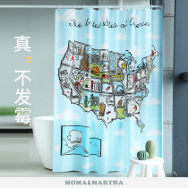 MERMA EVA BATH CURTAIN WATERPROOF TOILET BATHROOM CURTAIN HANGING CURTAIN PARTITION CURTAIN SUIT KEEPING WARM WINTER MILDEW AMERICAN MAP