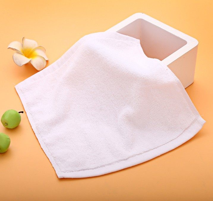 50条装擦手小白毛巾吸水幼儿园白方巾纯棉宾馆酒店ktv餐饮抹布