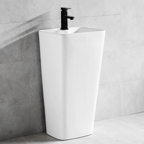 Nordic ceramic column basin integrated floor-to-ceiling square wash basin bathroom balcony vertical art washbasin s