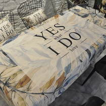 American field garden table cloth art cotton linen waterproof and oil-proof thickened table cloth rectangular tea table cloth simple table cloth