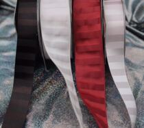 Japan Tokyo Ribbon 1 m for sale 2 5cm 4cm wide double-sided stripes metal wire Satin Black Pink