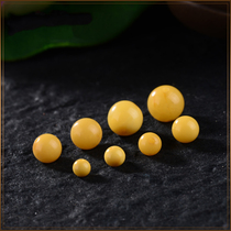 Beeswax beads Loose beads Natural Baltic Chanterelle yellow amber round beads Old Beeswax bracelet with beads Jewelry accessories