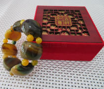 Manau bracelet mens bracelet natural jade Manau handstring Lutheran Grand Pearl Single Circle Buddhas birthday present