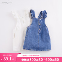 Mark Jenny 2022 Baby Autumn Dress Girl Fashion Denim Harness Skirt Spring Autumn Childrens Skirts 212170