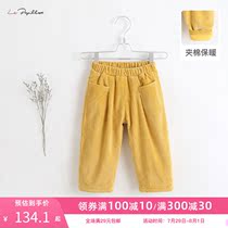 (Mark Jenny French series) Baby autumn and winter corduroy plus velvet pants girls pants 91151B