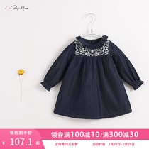 (Discount) (Mark Jenny French Series) Girls Autumn Denim Dress Baby Skirt 83076