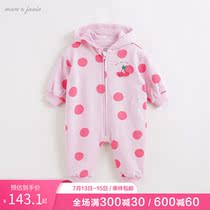 Mark Jenny Autumn Clothing Baby Full Version Wave Dot Printed Pure Cotton One-piece Clothes Spring Autumn Baby Clothes 210036