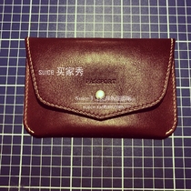 Handmade leather drawing clip Card bag wallet Passport bag Clutch Small item drawing version BF89
