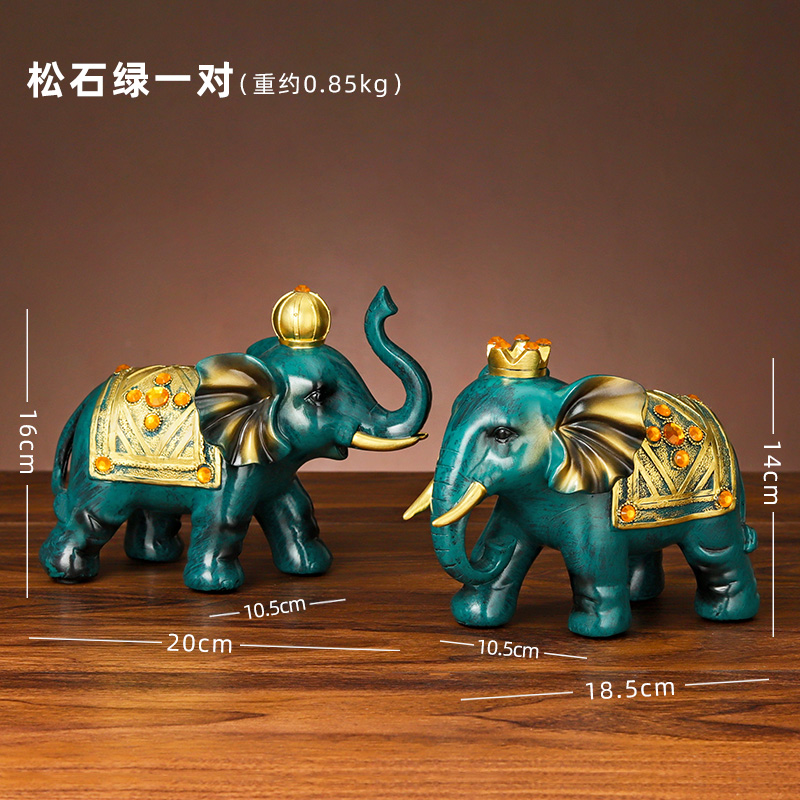 Pair of green crown elephant 