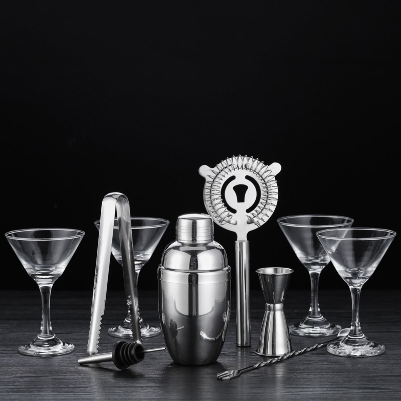 不锈钢调酒套装雪克杯酒吧鸡尾酒调酒器摇摇杯雪克壶酒吧调酒工具