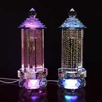 Crystal Shurangama Mantra Sutra towers Buddha Top Zun Sheng Mantra Sutra towers-Stupa Stupa with colorful lights Height 32cm