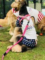 (DOG DEPT) Stars and Stripes Hoodie Couples Golden Hair Pet Clothes Sunscreen Cotton Summer Clothes
