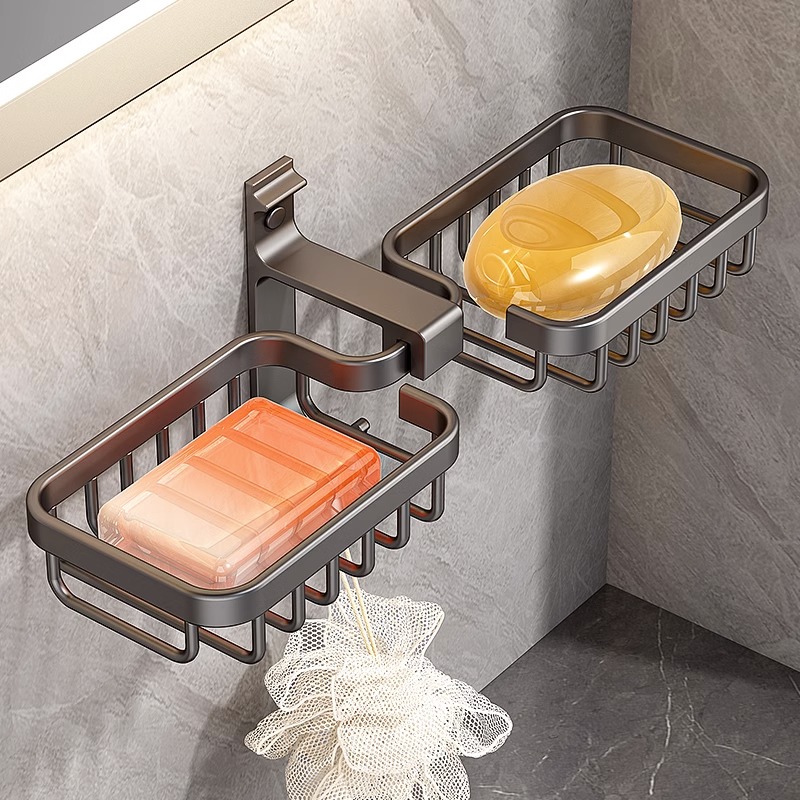 Soap Box Soap Shelve Shelf-Free Wall-mounted Toilet Laundry Soap Box Home Drain Bathroom containing rack-Taobao