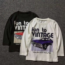 400140 foreign trade pure cotton niche tide brand long-sleeved car models can be brothers and sisters childrens clothing round neck long-sleeved T-shirt