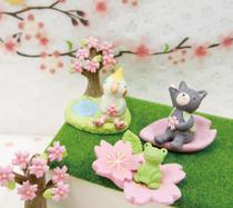 ZAKKA Japan imported new cherry blossom animal resin ornaments photo props