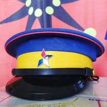 Film and television props royal blue cotton hemp big brim hat Beiyang warlord big cap Republic of China Northern Expedition Army big cap