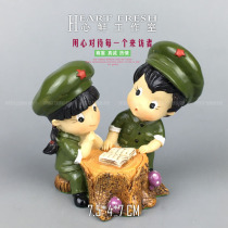 RW233 emulating character model Wenge period male girl studying to teach wooden stump reading study scene pendulum piece