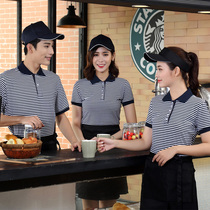 Fast food restaurant waiter T-shirt short sleeve KFC West Catering Milk Tea Cafe Cake Hot Pot Hotel Work Clothes Summer Dress