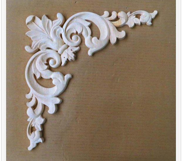 东阳木雕角花镂空雕洋花欧式角花实木枪角家具柜门贴花片df061