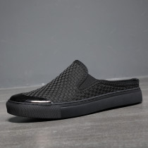 Outdoor Cool Tug Mens Half Slippers Summer Canvas No Heel Sandals Outside Wearing Trends 2022 New Web Red Korean Version