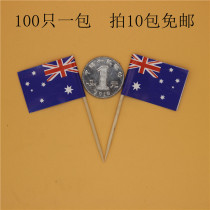 Paper toothpick creative cake cocktail decoration flower sign Fruit pin wine sign Multi-country Australian flag