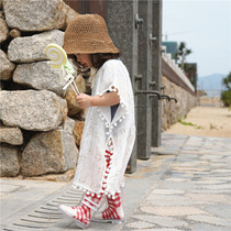 Brand Original ins Children's Sunproof Thin Breathable Little White Rabbit Girls Baby Korean Girls Beach Hoodie