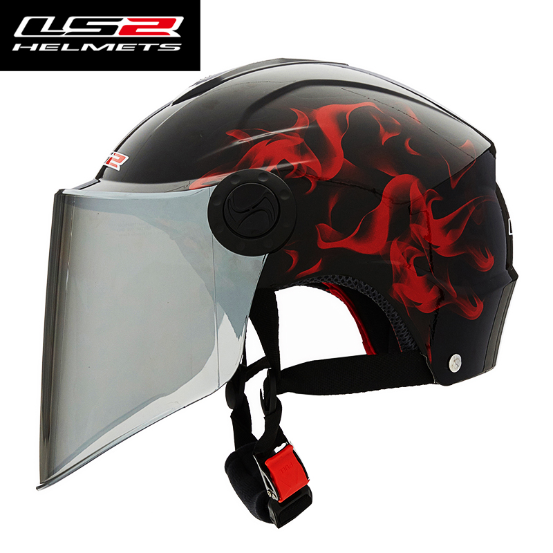 LS2电动踏板摩托车头盔男女四季通用半盔夏季安全帽轻便可爱防晒