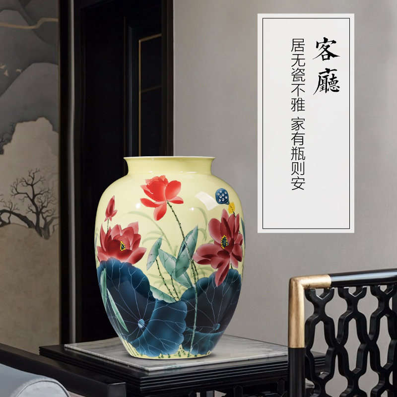 Jingdezhen ceramics hand - made lotus expressions using vase furnishing articles sitting room flower arranging rich ancient frame of Chinese style household ornaments