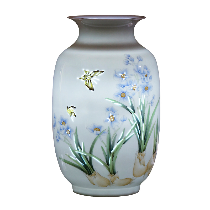 Jingdezhen ceramics hand - made thin foetus and exquisite new Chinese style household vase rich ancient frame sitting room adornment is placed