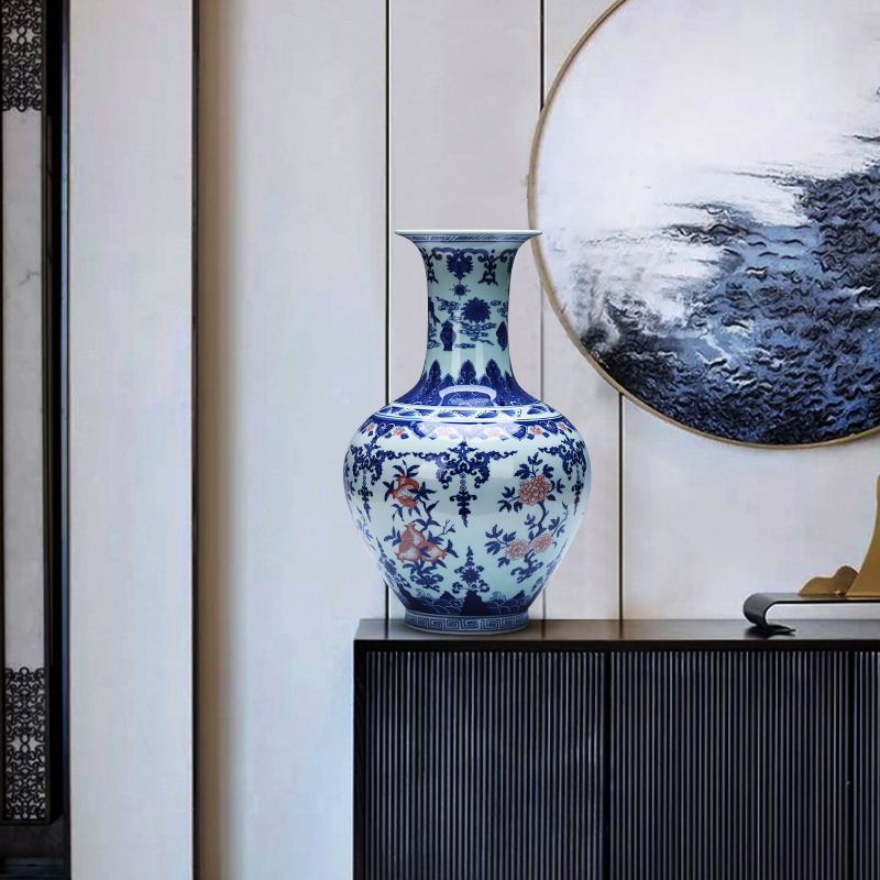 Jingdezhen ceramics design blue and white porcelain vase furnishing articles of Chinese style household act the role ofing is tasted, the sitting room TV ark adornment arranging flowers