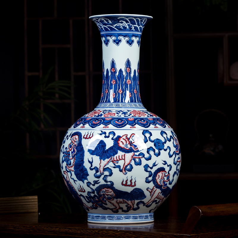 Jingdezhen ceramics hand - made porcelain of antique Chinese blue and white porcelain vase qianlong sitting room flower arranging furnishing articles of handicraft