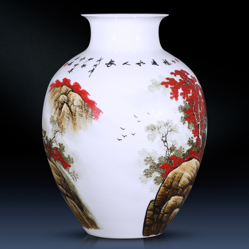 Under the famous jingdezhen ceramics glaze color hand - made landscape of the big flower bottle landed large - sized furnishing articles household act the role ofing is tasted