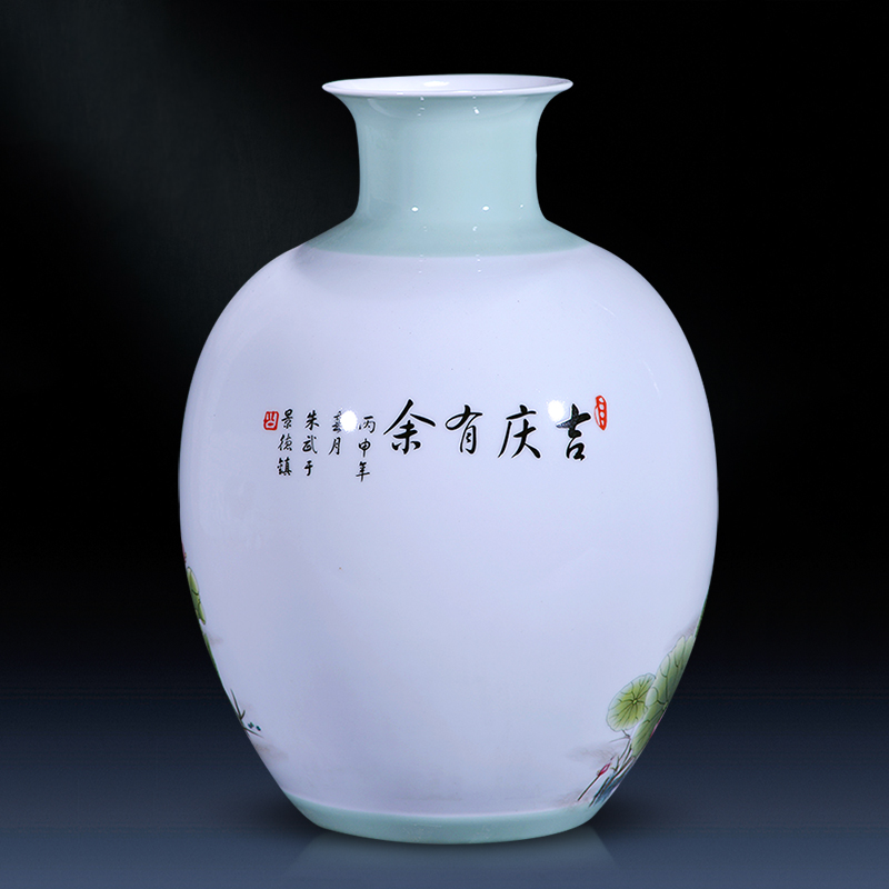 Jingdezhen ceramics vase furnishing articles sitting room flower arranging pastel sitting room of Chinese style household wine TV ark, adornment