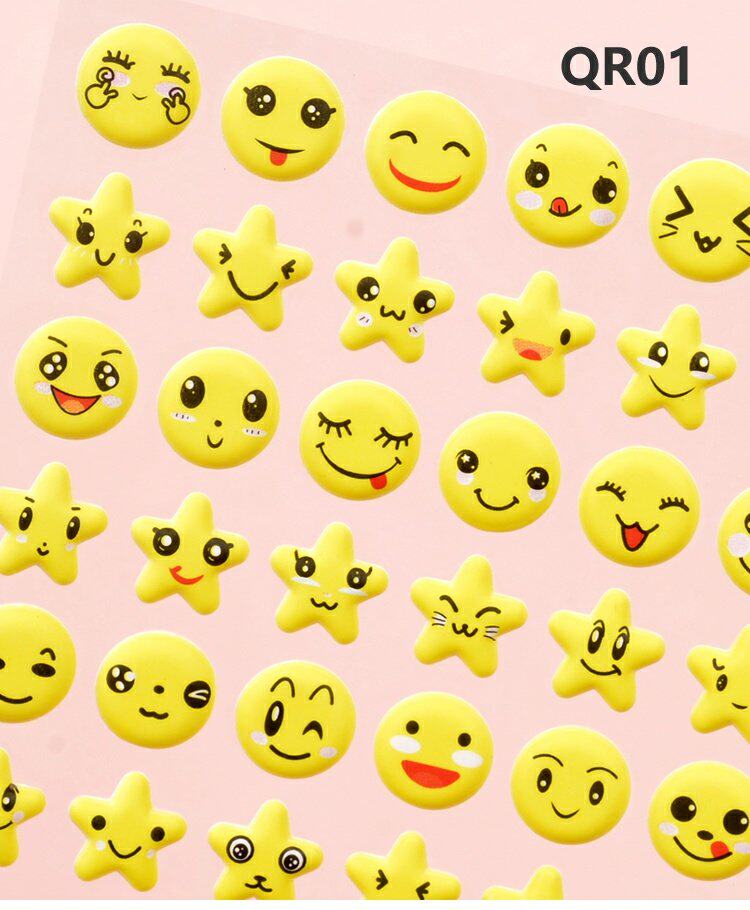 儿童可爱笑脸哭脸表情包立体3d泡泡贴画宝宝手机小图案装饰粘贴纸
