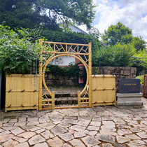 New bamboo fence fence outdoor decoration bamboo gate Chinese round door garden partition full bamboo fence anti-corrosion and durable