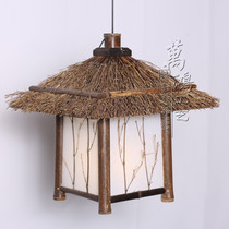 Pastoral restaurant bamboo lamp Chinese personality handmade nostalgic lighting retro bamboo house chandelier lode bamboo weaving