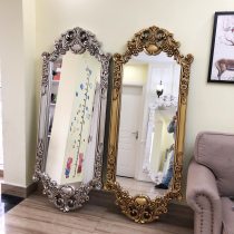 European full-length dressing mirror luo di jing living room wall-mounted dressing mirror clothing mirror Barber Shop Beauty Mirror