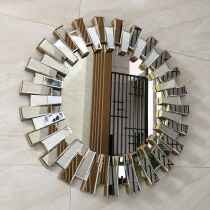 European American light luxury decorative mirror wall hanging toilet bathroom mirror Porch restaurant background wall stereo mirror