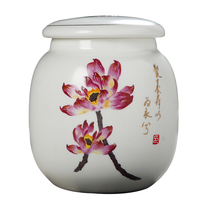 Jingdezhen ceramic tea pot inferior smooth small seal pu - erh tea store receives ceramic pot home office work travel