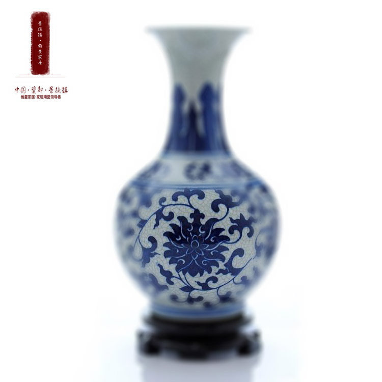 Jingdezhen ceramic vase on up porcelain vase of blue and white porcelain home decoration ceramic antique vase