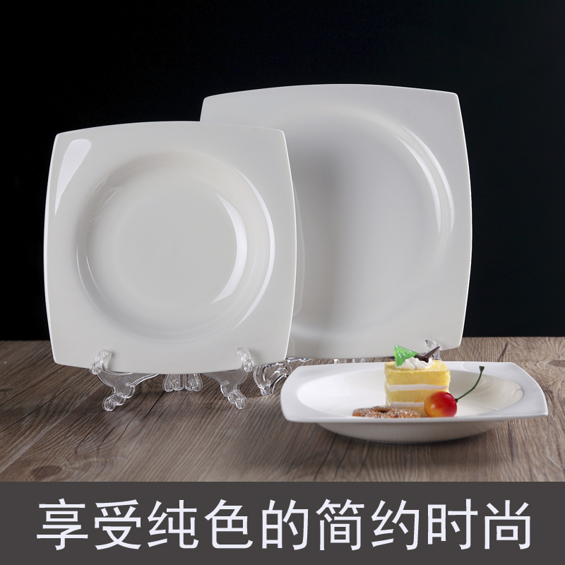 The New ipads China jingdezhen ceramic tableware hotel with pure white square platter compote tianyuan soup dish plate