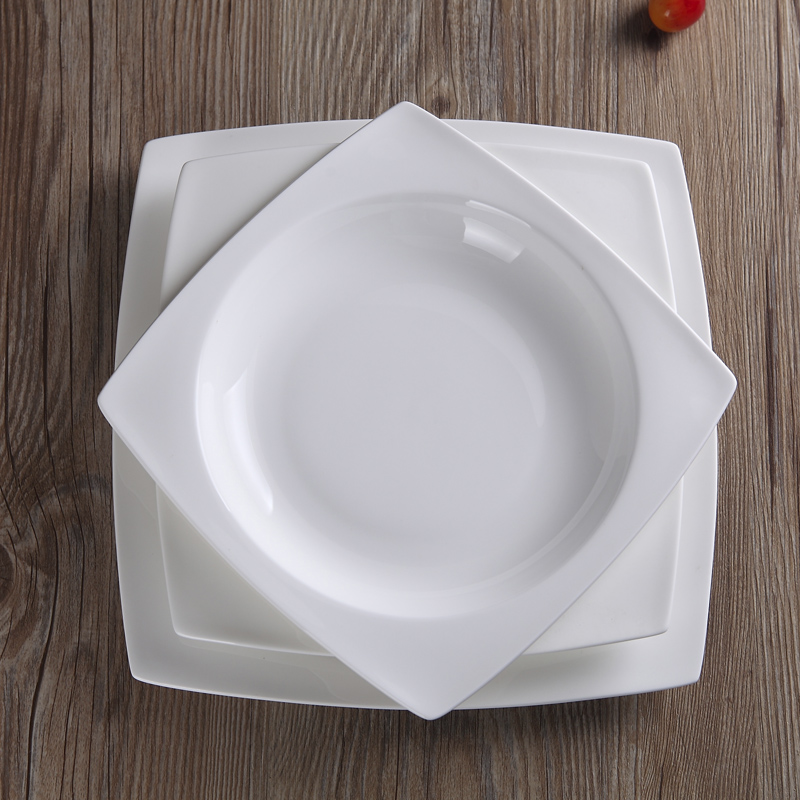 The New ipads China jingdezhen ceramic tableware hotel with pure white square platter compote tianyuan soup dish plate